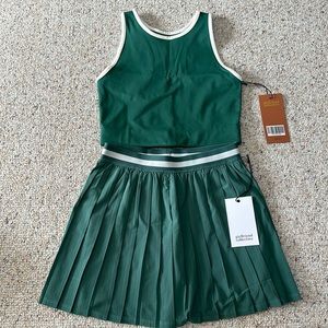 Girlfriend collective tennis skirt & sports bra
